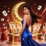 Play go88 engaging slot games amidst an elegant 3D casino scene with vibrant elements.