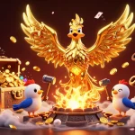 Experience the thrill of Sunwin Official with vibrant casino elements and a golden phoenix character.