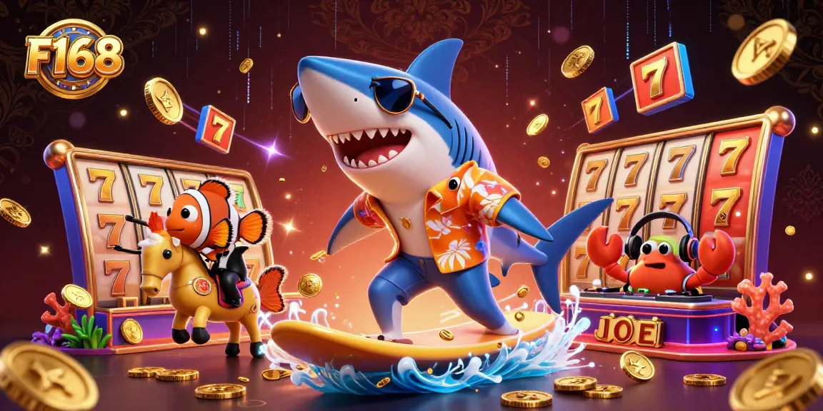 F168 offers thrilling jackpot experiences with vibrant casino characters in a dynamic scene.