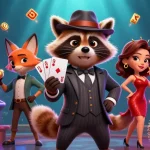 Experience thrilling wins at MM88 with a raccoon in a suit, a fox in sequins, and a hedgehog bouncer in a dynamic casino scene.