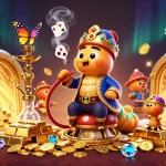 Experience stunning gambling visuals with 23win's energetic casino illustration featuring vibrant treasures and excitement.
