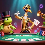 Raise excitement with ibn at a dynamic casino scene featuring diverse playful characters and immersive gaming details.